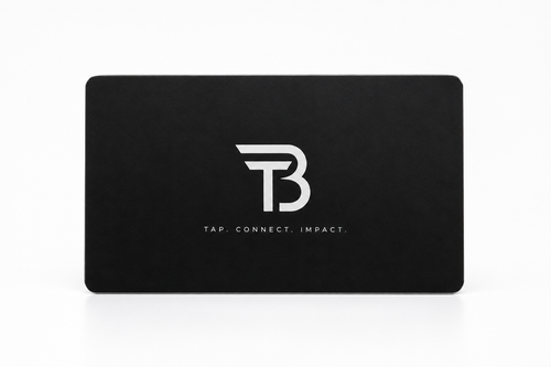 BLACKTAP metal NFC business card, front view